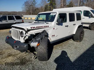 2020 Jeep Wrangler Unlimited Rubicon with VIN 1C4HJXFG7LW140402, listed as a Copart auction lot 41829145 with 49,411 mi miles and Salvage Title. Bid and sale history available at carsss.com. Image 1.