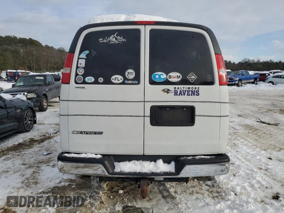 2019 Chevrolet Express Passenger LT с VIN 1GAZGPFG6K1214321, выставлен на аукционе Copart как лот 41398235 с пробегом 109 557 миль миль и Списание • Salvage title. История ставок и продаж доступна на DreamBid. Изображение 6.