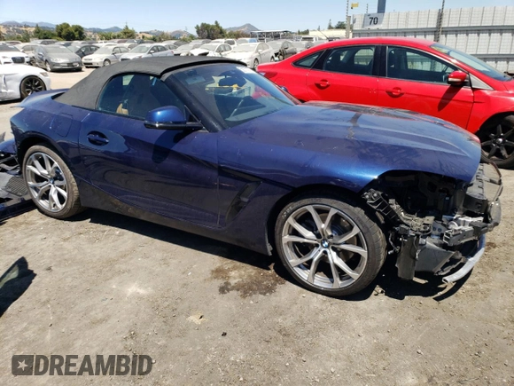 2020 BMW Z4 sDrive30i with VIN WBAHF3C08LWW63362, listed as a Copart auction lot 58871973 with 19,257 mi miles. Bid and sale history available at carsss.com. Image 4.