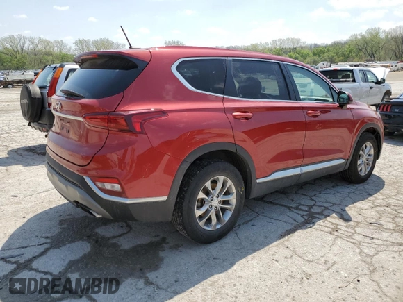2019 Hyundai Santa Fe SE with VIN 5NMS23AD9KH017324, listed as a Copart auction lot 53665165 with 120,032 mi miles and Salvage title. Bid and sale history available at DreamBid. Image 3.