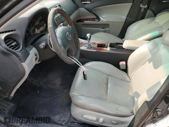 2006 Lexus IS 250 with VIN JTHCK262462000686, listed as a Copart auction lot 58947525 with 341,236 mi miles and Salvage title. Bid and sale history available at DreamBid. Image 7.