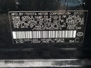 2021 Lexus LS с VIN JTHG5LGF9M5009816, выставлен на аукционе Copart как лот 45012835 с пробегом Не указан миль и Чистый • Clean title. История ставок и продаж доступна на DreamBid. Изображение 12.