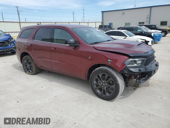 2022 Dodge Durango Orange Sport with VIN 1C4SDHCT1NC102379, listed as a Copart auction lot 48990455 with 53,893 mi miles and Salvage title. Bid and sale history available at DreamBid. Image 4.