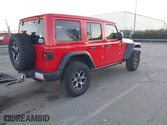 2022 Jeep Wrangler Unlimited Rubicon with VIN 1C4HJXFN4NW261809, listed as a IAAI auction lot 41459519 with 30,422 mi miles and . Bid and sale history available at DreamBid. Image 4.