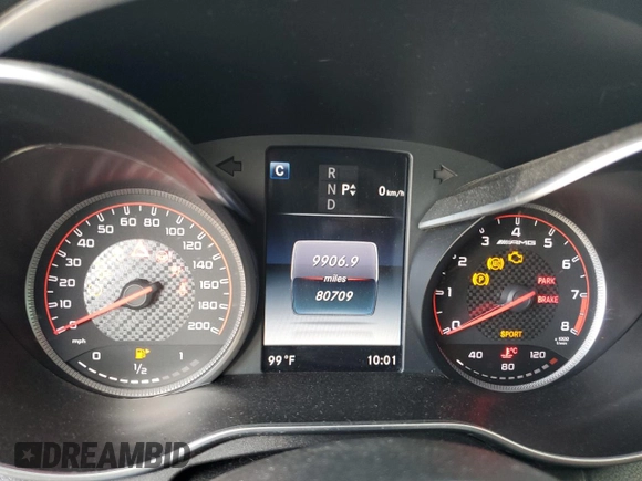 2017 Mercedes-Benz C 63 S AMG with VIN 55SWF8HB1HU183241, listed as a Copart auction lot 65524854 with 80,709 mi miles and Salvage title. Bid and sale history available at DreamBid. Image 9.