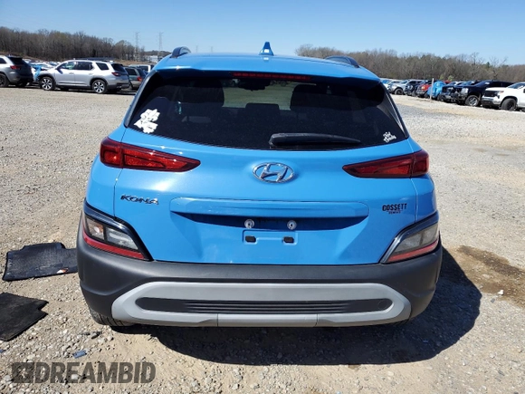 2022 Hyundai Kona SEL with VIN KM8K62AB9NU926167, listed as a Copart auction lot 49425675 with 14,743 mi miles and Salvage Title. Bid and sale history available at carsss.com. Image 6.