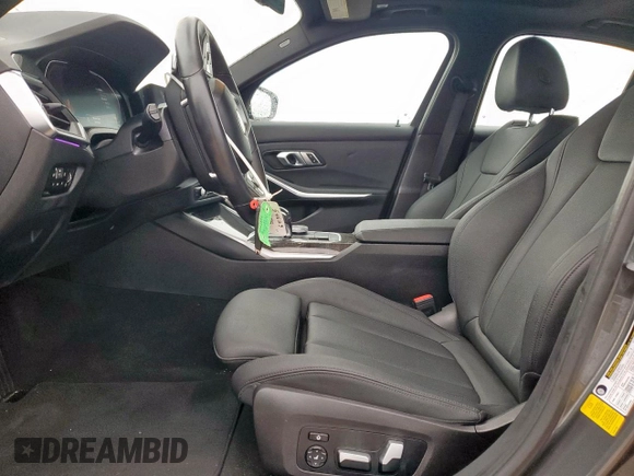 2021 BMW 3 Series 330i with VIN 3MW5R1J08M8B48101, listed as a Copart auction lot 57802525 with 47,604 mi miles and Salvage title. Bid and sale history available at DreamBid. Image 7.