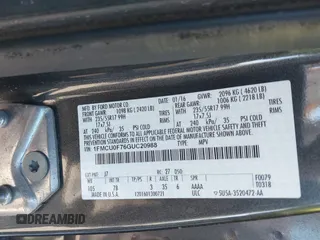 2016 Ford Escape S with VIN 1FMCU0F76GUC20988, listed as a IAAI auction lot 41561524 with 1 mi miles. Bid and sale history available at carsss.com. Image 9.