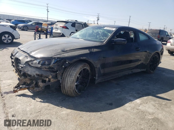 2025 BMW M4 Competition xDrive with VIN WBS33HK09SCS59001, listed as a Copart auction lot 75733354 with 0 mi miles and Salvage Title. Bid and sale history available at carsss.com. Image 1.