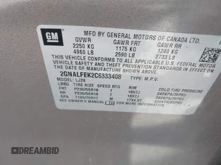 2012 Chevrolet Equinox LTZ z VIN 2GNALFEK2C6333408, wystawiony jako IAAI lot #40137087 z przebiegiem 179 195 mil mil oraz . Historia ofert i sprzedaży dostępna na DreamBid. Obrazek 9.