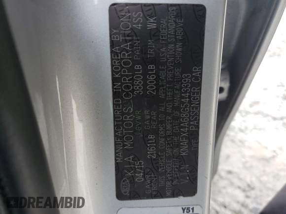 2016 Kia Forte LX with VIN KNAFX4A68G5443393, listed as a Copart auction lot 45372975 with 118,056 mi miles and Salvage Title. Bid and sale history available at carsss.com. Image 12.