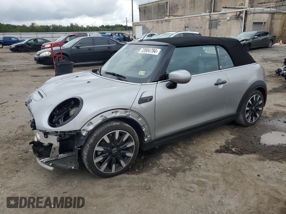 2023 MINI Convertible Cooper S with VIN WMW43DL07P3R10231, listed as a Copart auction lot 72804794 with 7,460 mi miles and Salvage title. Bid and sale history available at DreamBid. Image 1.