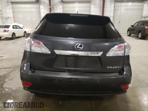2011 Lexus RX 450h with VIN JTJBC1BA7B2418961, listed as a Copart auction lot 53320645 with 201,321 mi miles and Salvage Title. Bid and sale history available at DreamBid. Image 6.