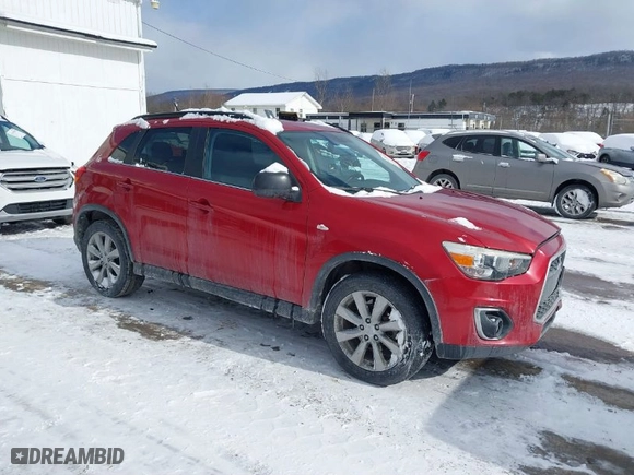 2013 Mitsubishi Outlander Sport LE with VIN 4A4AR5AU4DE025252, listed as a IAAI auction lot 41369262 with 93,020 mi miles. Bid and sale history available at carsss.com. Image 1.
