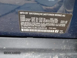 2019 BMW X5 xDrive40i with VIN 5UXCR6C53KLK84916, listed as a IAAI auction lot 42035316 with 69,798 mi miles and . Bid and sale history available at DreamBid. Image 9.