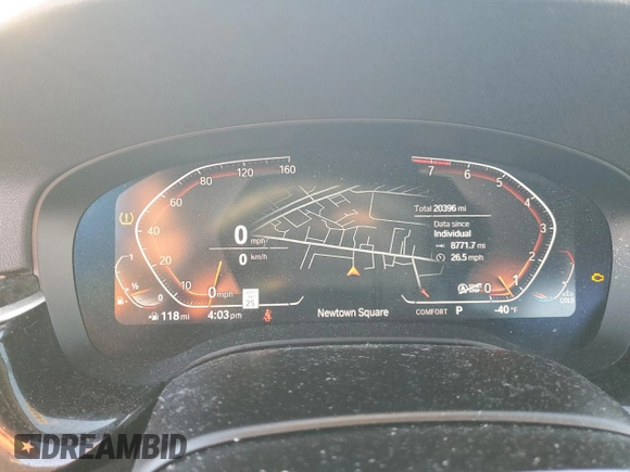 2020 BMW 5 Series 540i xDrive with VIN WBAJS3C09LWW77980, listed as a Copart auction lot 85268944 with 20,396 mi miles and Salvage title. Bid and sale history available at DreamBid. Image 9.