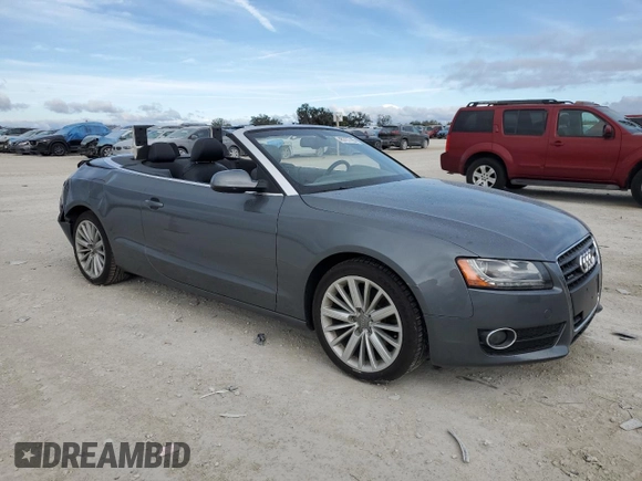 2012 Audi A5 Premium Plus with VIN WAULFAFH8CN000802, listed as a Copart auction lot 45727785 with Not provided miles and Salvage title. Bid and sale history available at DreamBid. Image 4.