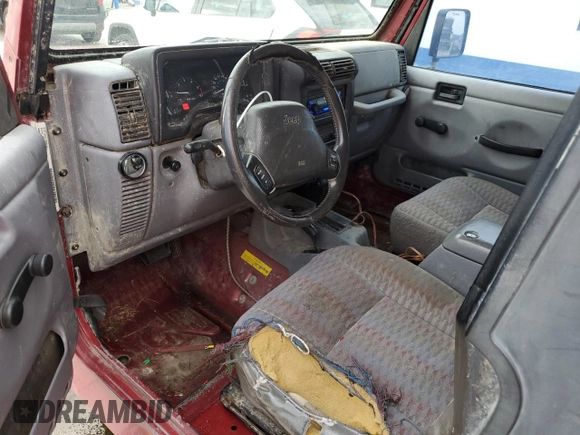 1998 Jeep Wrangler Sport with VIN 1J4FY19S7WP775578, listed as a Copart auction lot 43420485 with 157,316 mi miles and Salvage Title. Bid and sale history available at carsss.com. Image 8.
