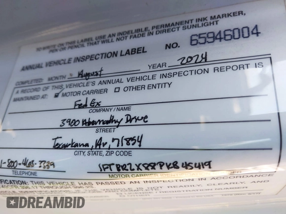 2023 Ford Transit Cargo with VIN 1FTBR2X88PKB45419, listed as a IAAI auction lot 41760563 with 71,536 mi miles and . Bid and sale history available at DreamBid. Image 9.