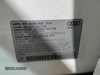 2016 Audi Q3 Premium Plus with VIN WA1BFCFS7GR014866, listed as a Copart auction lot 52479085 with 107,570 mi miles and Salvage title. Bid and sale history available at DreamBid. Image 15.
