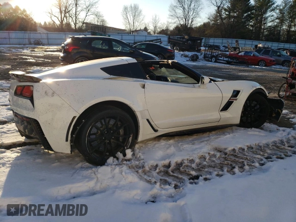 2017 Chevrolet Corvette Grand Sport 2LT with VIN 1G1YY2D71H5103739, listed as a Copart auction lot 41538585 with 0 mi miles and Salvage Title. Bid and sale history available at carsss.com. Image 3.