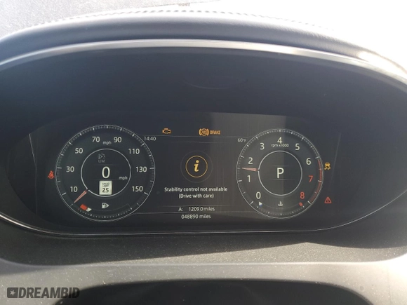 2019 Jaguar E-PACE S with VIN SADFJ2FX5K1Z40870, listed as a Copart auction lot 46054445 with 48,890 mi miles and Salvage Title. Bid and sale history available at carsss.com. Image 9.