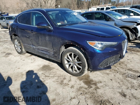 2019 Alfa Romeo Stelvio Ti with VIN ZASPAKBN6K7C44172, listed as a Copart auction lot 43384485 with Not provided miles and Salvage title. Bid and sale history available at DreamBid. Image 4.