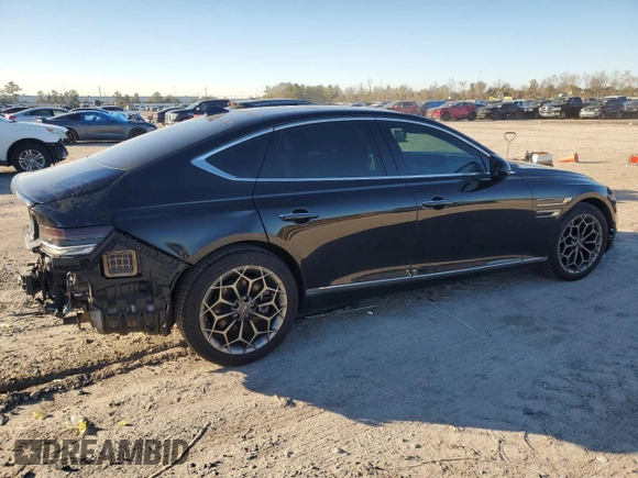 2021 Genesis G80 2.5T with VIN KMTGB4SC9MU046689, listed as a Copart auction lot 87193614 with 41,508 mi miles and Salvage Title. Bid and sale history available at DreamBid. Image 3.
