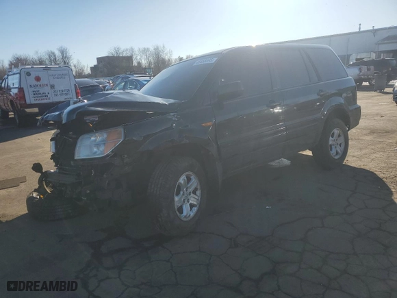 2007 Honda Pilot LX with VIN 5FNYF18137B026317, listed as a Copart auction lot 46458695 with 186,862 mi miles and Salvage Title. Bid and sale history available at carsss.com. Image 1.