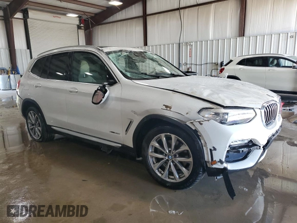 2018 BMW X3 xDrive30i with VIN 5UXTR9C5XJLD60568, listed as a Copart auction lot 54338055 with Not Provided miles and Salvage Title. Bid and sale history available at DreamBid. Image 4.