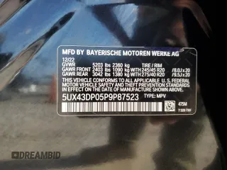 2023 BMW X3 sDrive30i z VIN 5UX43DP05P9P87523, wystawiony jako Copart lot #56310965 z przebiegiem 24 834 mil mil oraz Szkoda całkowita • Salvage title. Historia ofert i sprzedaży dostępna na DreamBid. Obrazek 13.