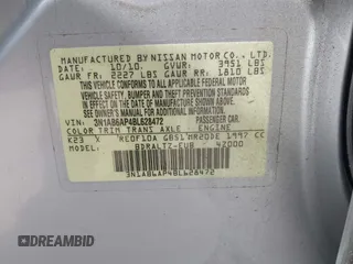 2011 Nissan Sentra SR with VIN 3N1AB6AP4BL628472, listed as a IAAI auction lot 42093036 with 211,725 mi miles and . Bid and sale history available at DreamBid. Image 9.