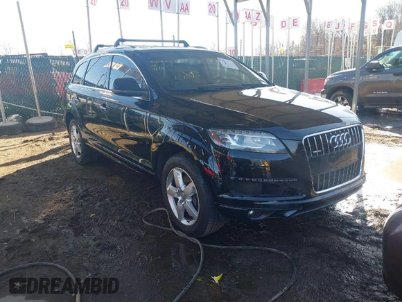 2015 Audi Q7 3.0T Premium with VIN WA1CGAFE8FD022759, listed as a IAAI auction lot 41396200 with 1 mi miles. Bid and sale history available at carsss.com. Image 1.