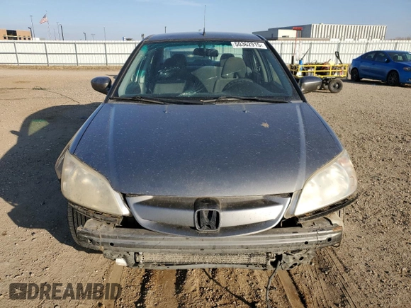 2005 Honda Civic with VIN JHMES96615S022180, listed as a Copart auction lot 50362915 with 231,987 mi miles and Salvage Title. Bid and sale history available at DreamBid. Image 5.