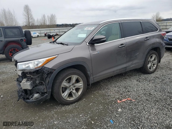 2014 Toyota Highlander Hybrid Limited with VIN 5TDDCRFH3ES004722, listed as a Copart auction lot 48401955 with 163,537 mi miles and Salvage Title. Bid and sale history available at carsss.com. Image 1.