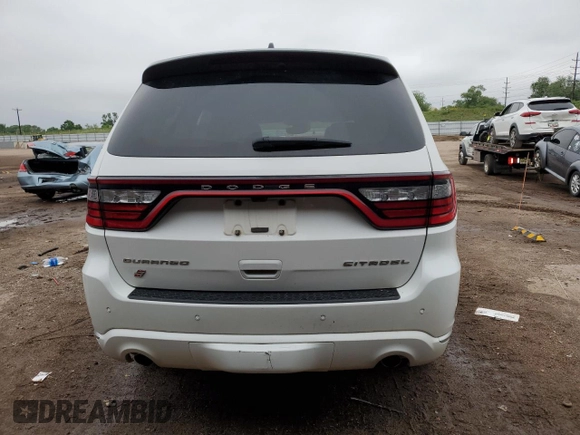 2023 Dodge Durango Citadel with VIN 1C4RDJEGXPC550337, listed as a Copart auction lot 59873405 with 37,296 mi miles and Salvage title. Bid and sale history available at DreamBid. Image 6.