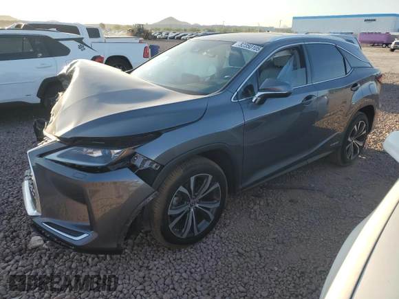 2021 Lexus RX 450h with VIN 2T2HGMDA5MC067791, listed as a Copart auction lot 52350105 with 39,617 mi miles and Salvage Title. Bid and sale history available at DreamBid. Image 1.