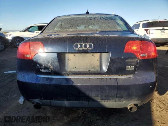 2005 Audi A4 3.2L with VIN WAUDG68E55A510438, listed as a Copart auction lot 83789484 with 136,393 mi miles and Clean Title. Bid and sale history available at carsss.com. Image 6.