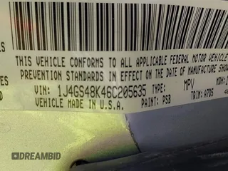 2006 Jeep Grand Cherokee Laredo с VIN 1J4GS48K46C205635, выставлен на аукционе IAAI как лот 42453335 с пробегом 129 063 миль миль и . История ставок и продаж доступна на DreamBid. Изображение 9.