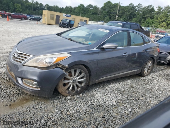 2013 Hyundai Azera with VIN KMHFH4JG6DA224701, listed as a Copart auction lot 64902084 with 0 mi miles and Salvage Title. Bid and sale history available at carsss.com. Image 1.