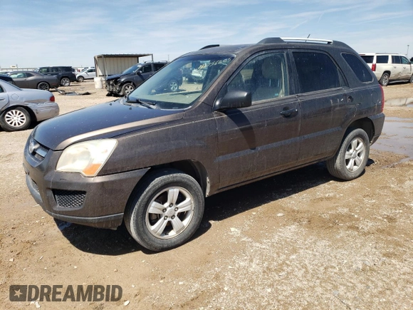 2009 Kia Sportage LX with VIN KNDJF724697568334, listed as a Copart auction lot 54056605 with 252,049 mi miles and Clean Title. Bid and sale history available at carsss.com. Image 1.