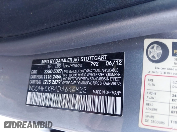 2013 Mercedes-Benz E 350 Luxury with VIN WDDHF5KB4DA664823, listed as a IAAI auction lot 41790453 with 71,429 mi miles and . Bid and sale history available at DreamBid. Image 9.