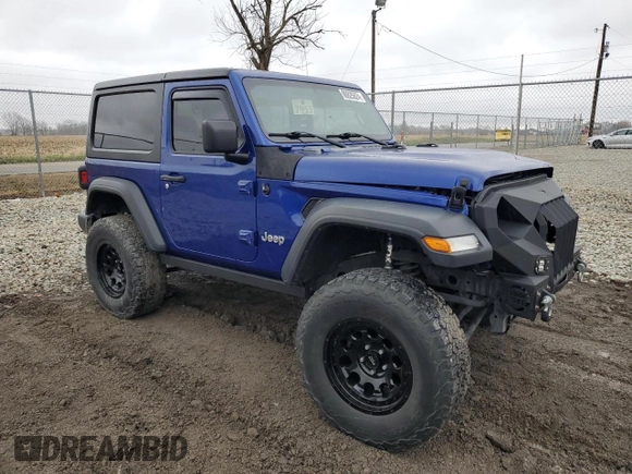2018 Jeep Wrangler Sport with VIN 1C4GJXAG6JW291330, listed as a Copart auction lot 80825624 with 76,953 mi miles and Salvage Title. Bid and sale history available at carsss.com. Image 4.