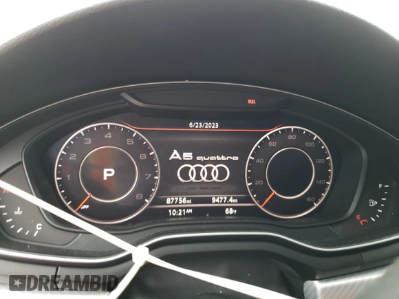 2018 Audi A5 Sportback Premium Plus with VIN WAUENCF54JA006730, listed as a Copart auction lot 57540973 with 87,756 mi miles. Bid and sale history available at carsss.com. Image 9.