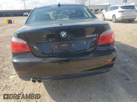 2008 BMW 5 Series 550i with VIN WBANW53568CT49017, listed as a Copart auction lot 44167845 with 159,396 mi miles and Salvage Title. Bid and sale history available at carsss.com. Image 6.