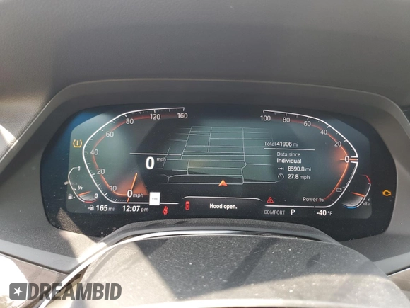 2022 BMW X5 xDrive40i with VIN 5UXCR6C06N9K96399, listed as a Copart auction lot 59893805 with 41,906 mi miles and Salvage title. Bid and sale history available at DreamBid. Image 9.