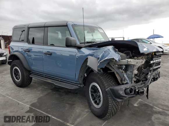 2024 Ford Bronco with VIN 1FMEE1BP6RLA41845, listed as a Copart auction lot 53920185 with 7,406 mi miles and Salvage title. Bid and sale history available at DreamBid. Image 4.