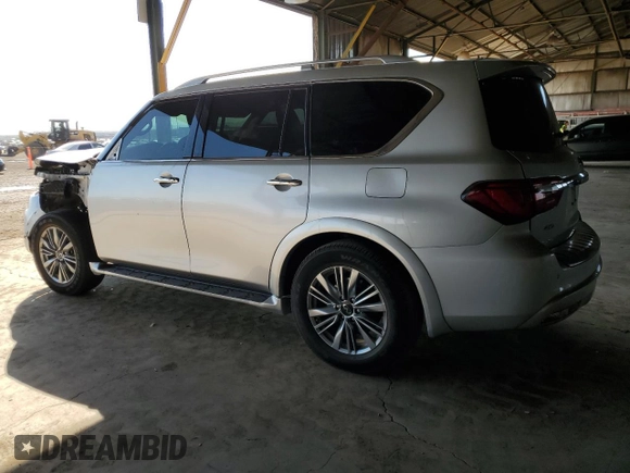 2021 Infiniti QX80 LUXE with VIN JN8AZ2AE0M9269735, listed as a Copart auction lot 75693784 with 0 mi miles and Salvage Title. Bid and sale history available at carsss.com. Image 2.