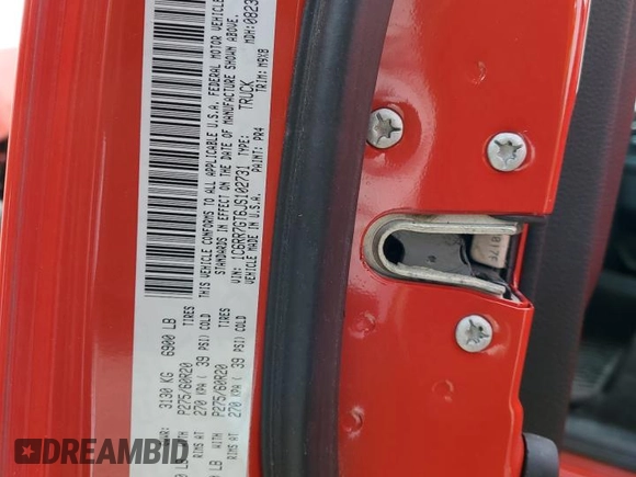 2018 Ram 1500 SLT with VIN 1C6RR7GT6JS102731, listed as a Copart auction lot 54892535 with 18,549 mi miles and Clean title. Bid and sale history available at DreamBid. Image 13.