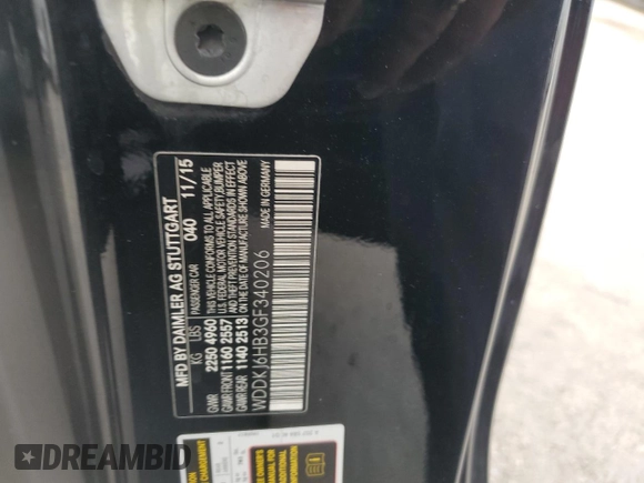 2016 Mercedes-Benz E-Class E 400 with VIN WDDKJ6HB3GF340206, listed as a Copart auction lot 78364664 with 111,067 mi miles and Salvage Title. Bid and sale history available at carsss.com. Image 12.